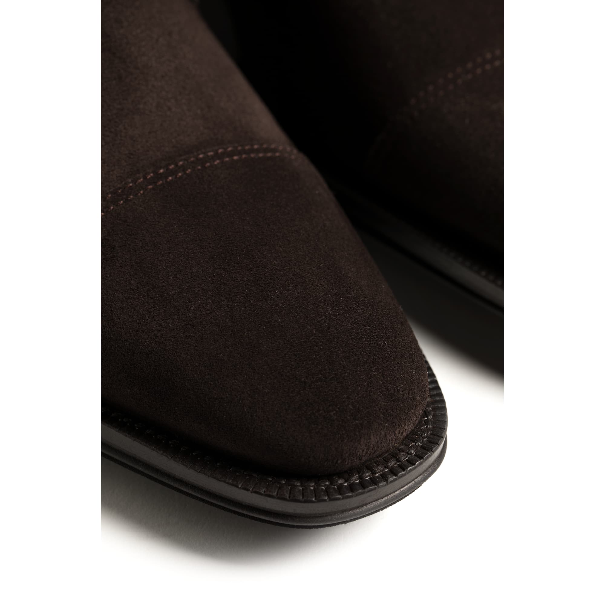 brown suede double monk strap