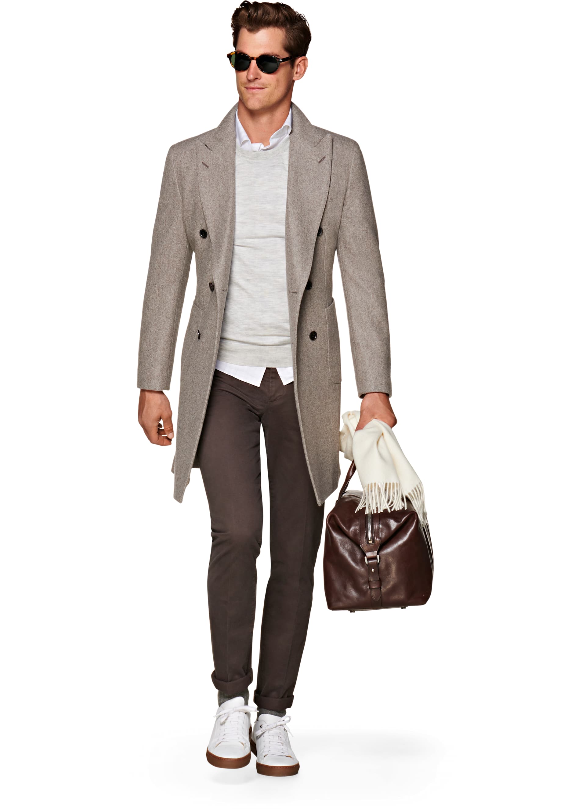 Brown Double Breasted Coat J640i | Suitsupply Online Store