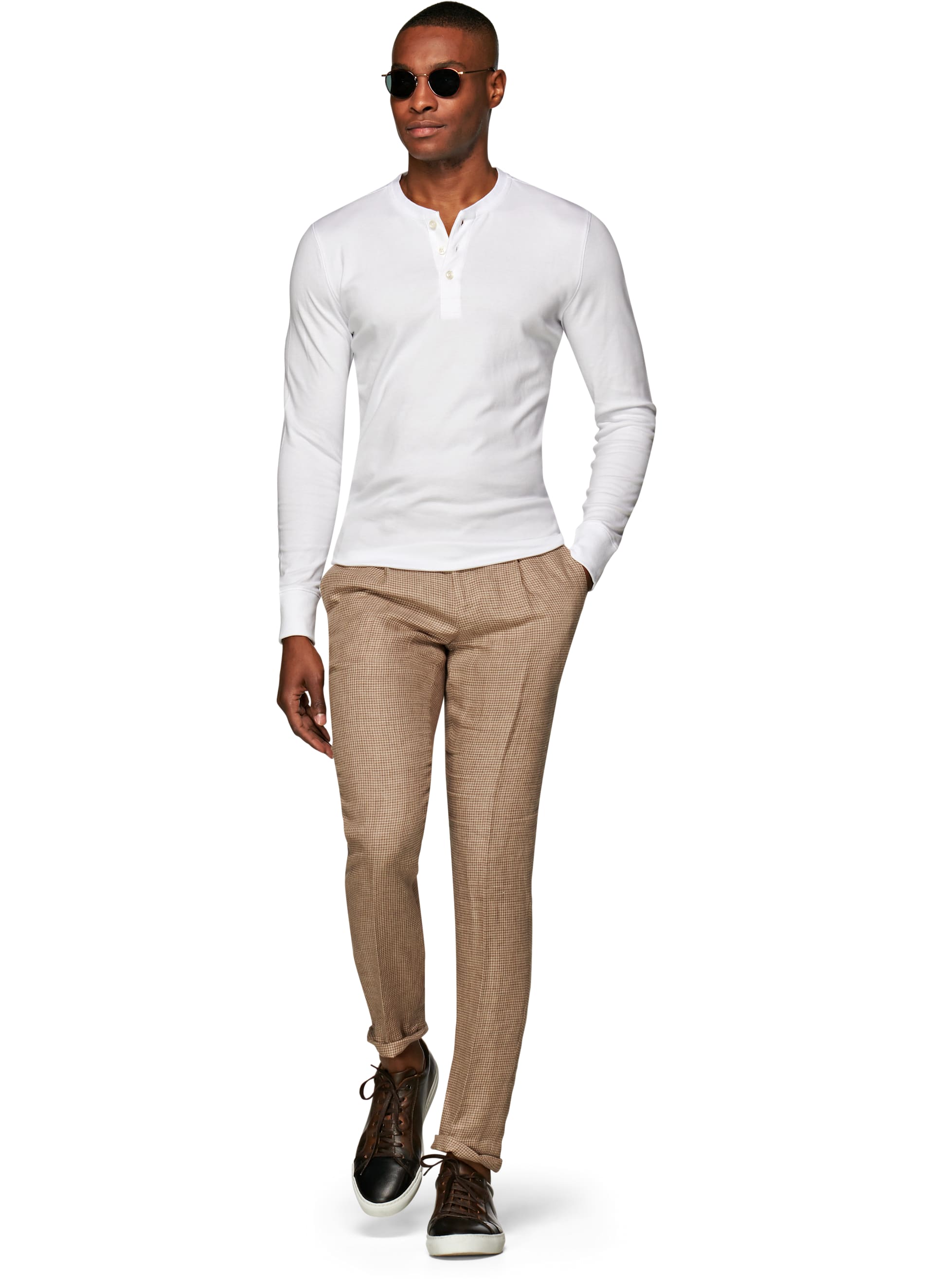 White Henley T-shirt Sw772 | Suitsupply Online Store