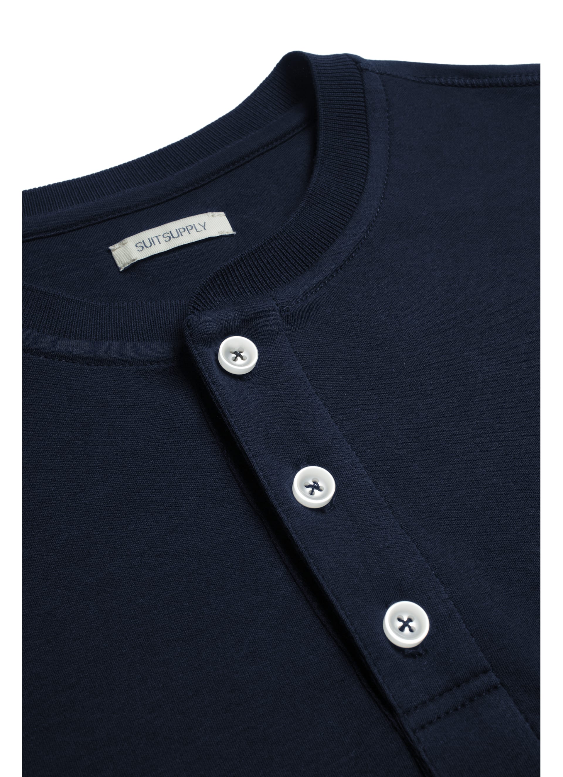 Navy Henley T-shirt Sw773 | Suitsupply Online Store