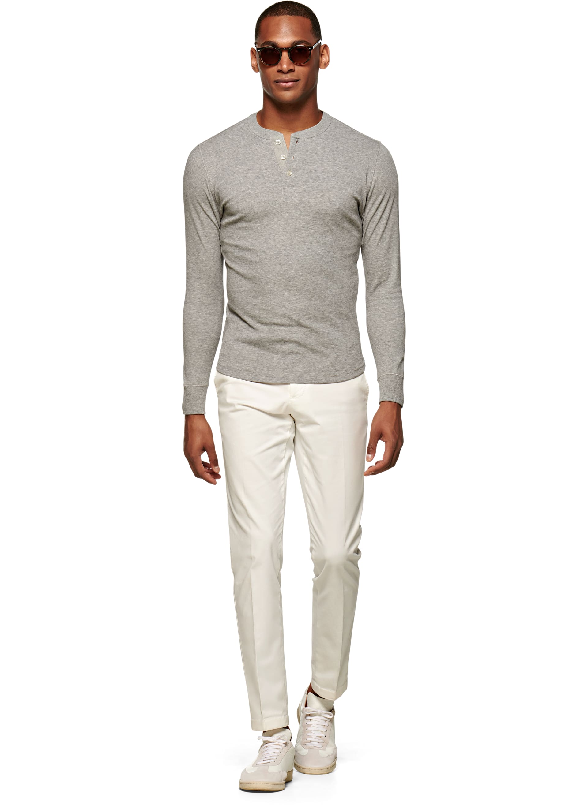 Light Grey Henley Tshirt Sw774 Suitsupply Online Store