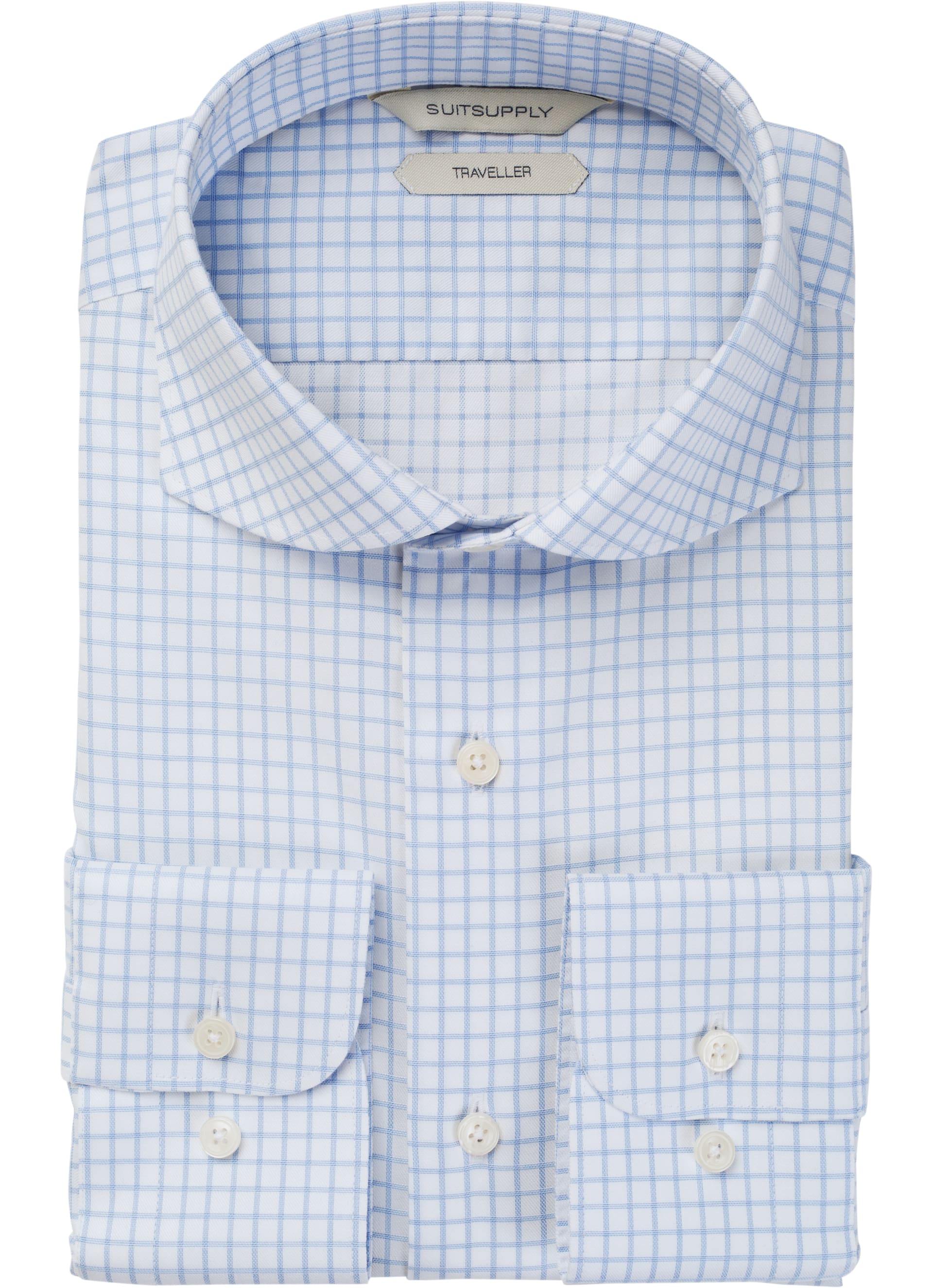 Blue Windowpane Traveller Shirt Single Cuff H9007u | Suitsupply Online ...