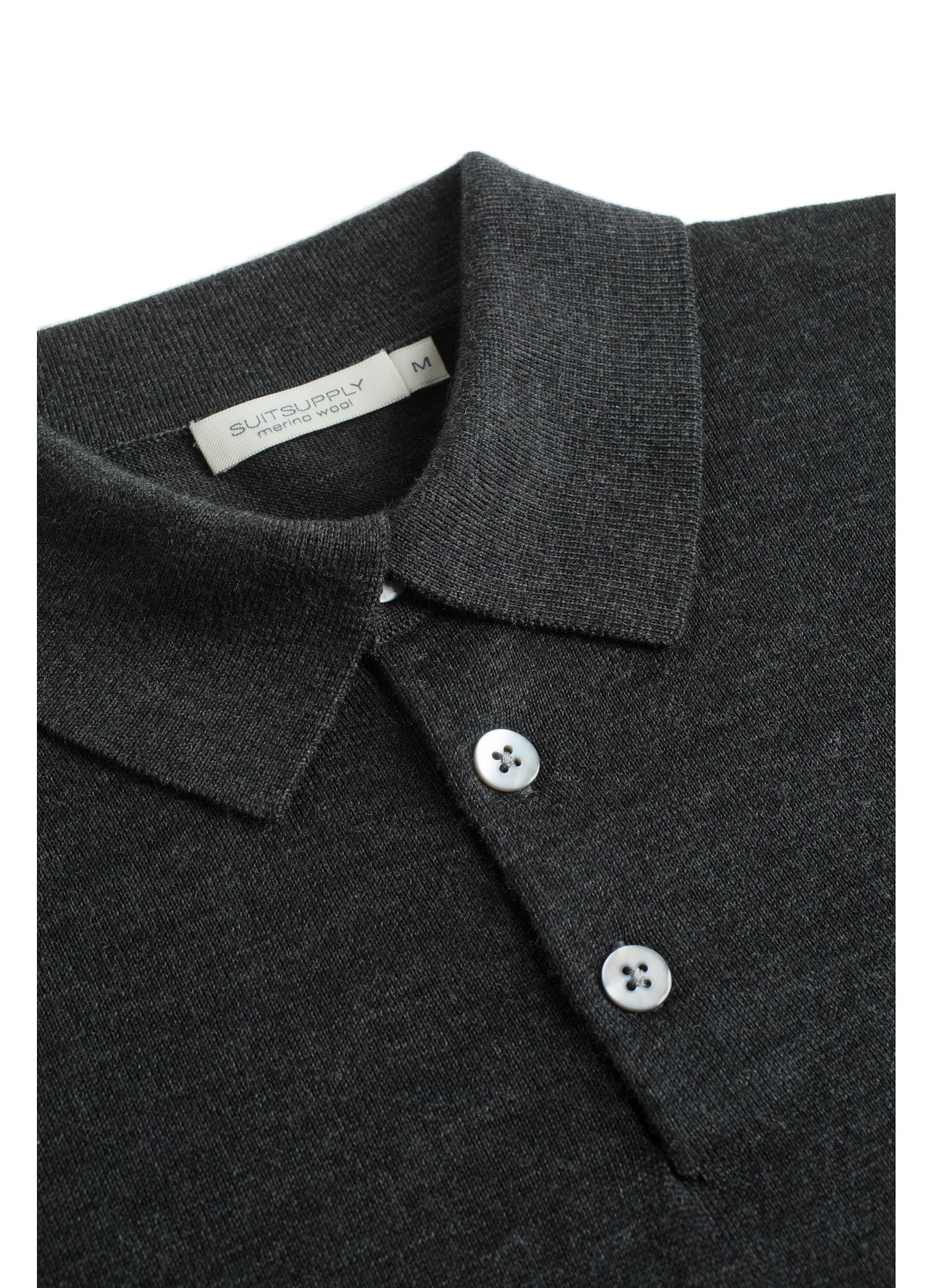 Dark Grey Long Sleeve Polo Sw836 | Suitsupply Online Store