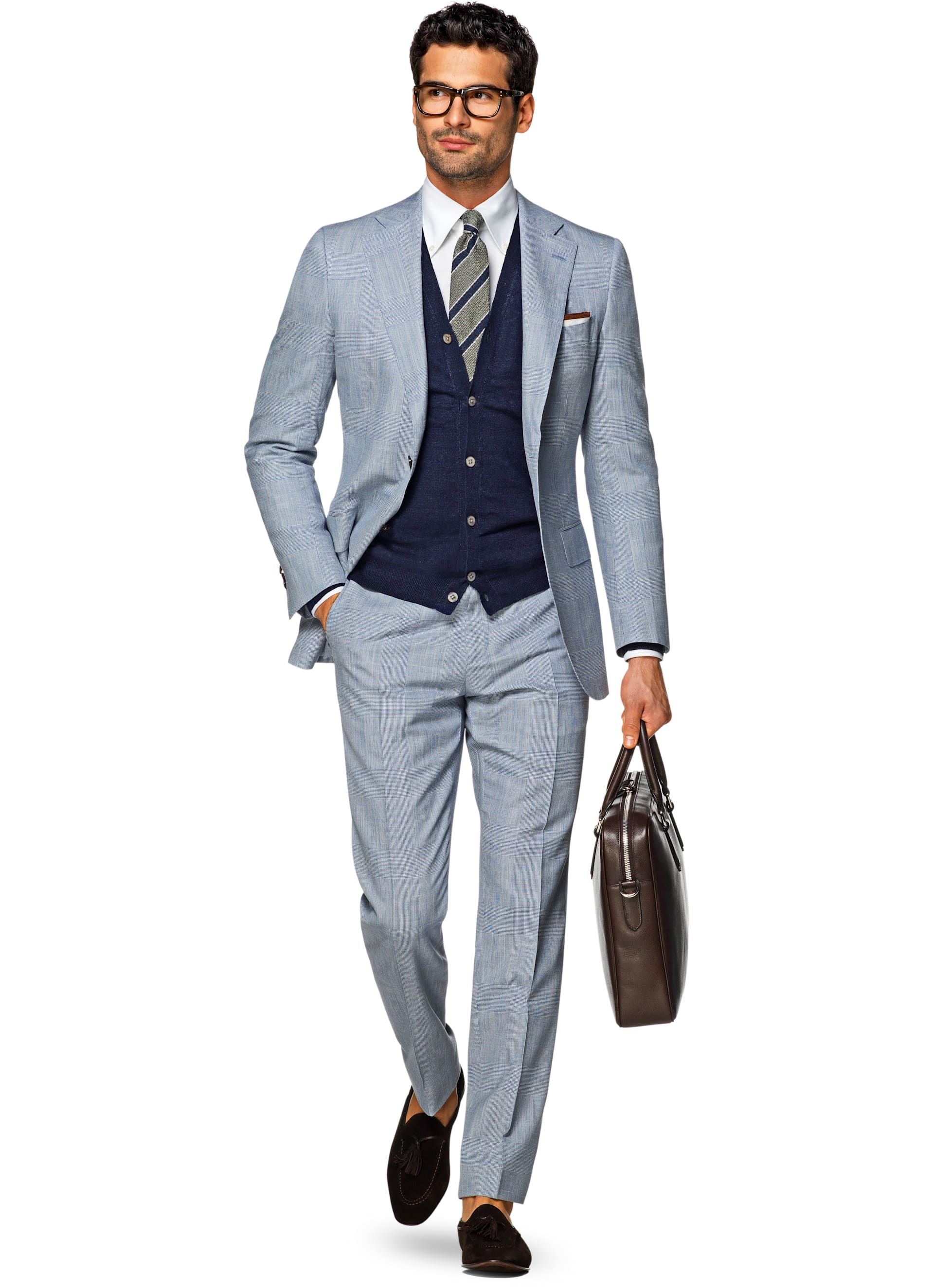 Suit Light Blue Check Lazio P5162i | Suitsupply Online Store