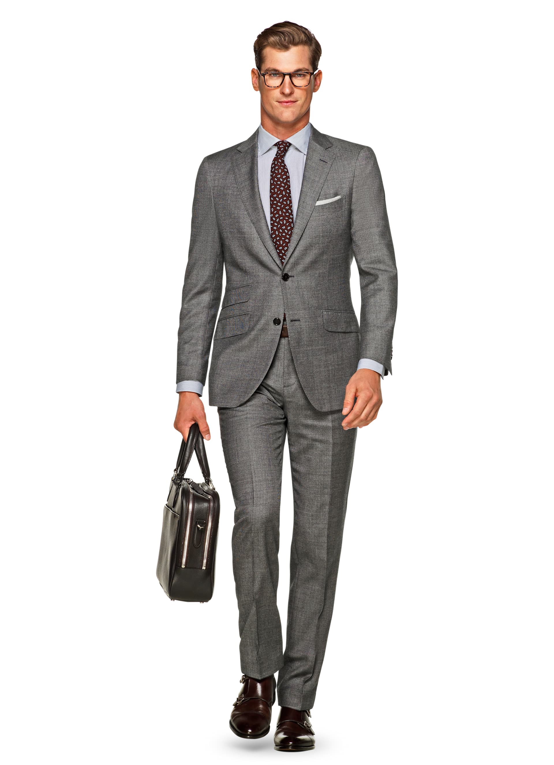 Suit Grey Plain Sienna P5308i | Suitsupply Online Store