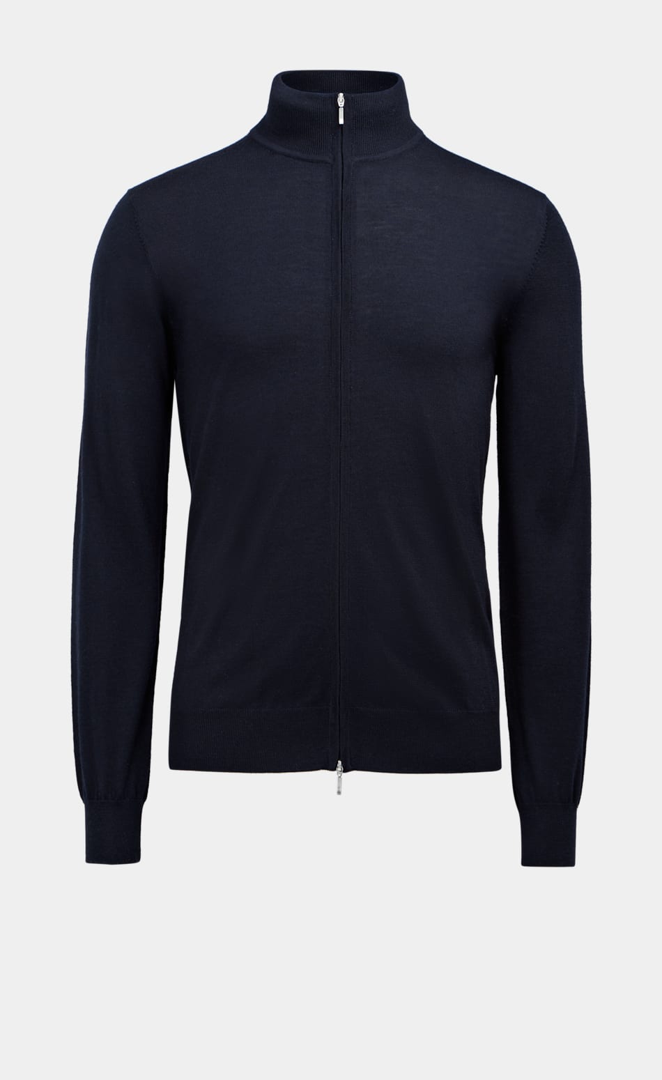 Navy Zip Cardigan Pure Merino Wool Suitsupply Online Store
