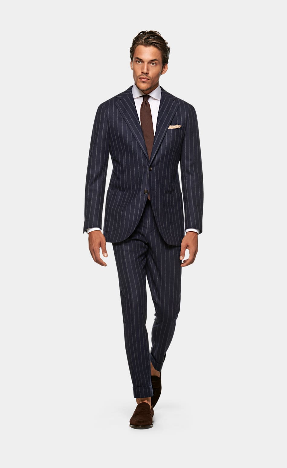 Navy Stripe Jort Suit | Pure Wool Single Breasted | Suitsupply Online Store
