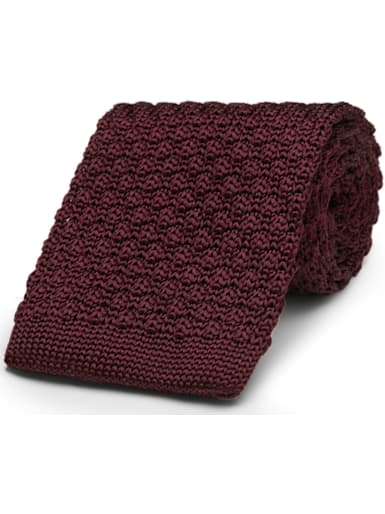 Cravate en tricot Bordeaux