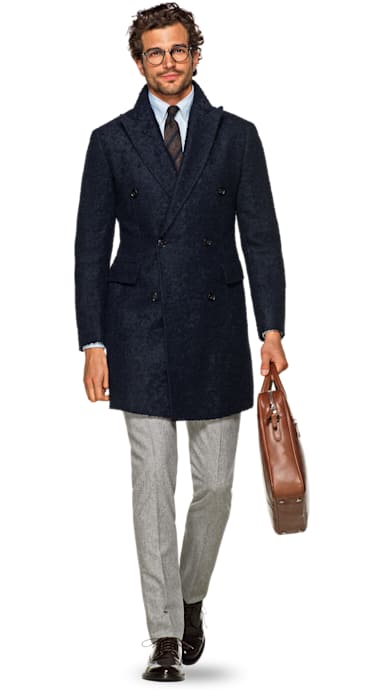 Navy Double Breasted Coat