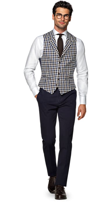 Blue and Brown Waistcoat
