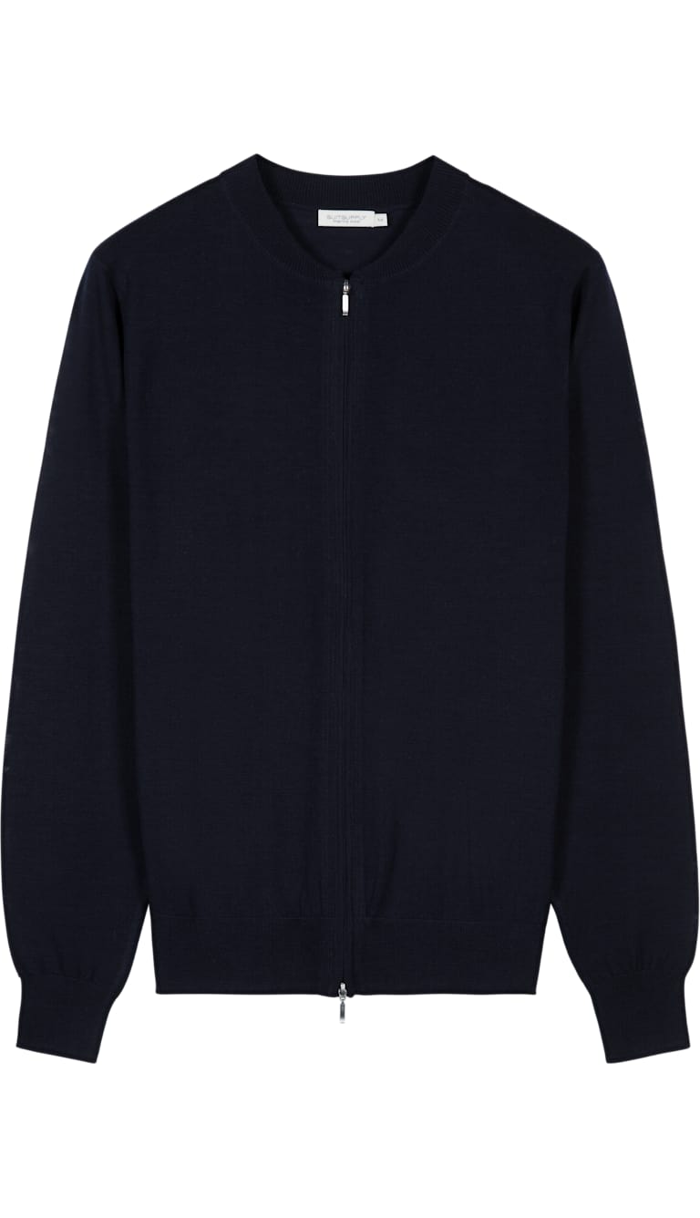 Navy Zip Sweater Sw805 | Suitsupply Online Store
