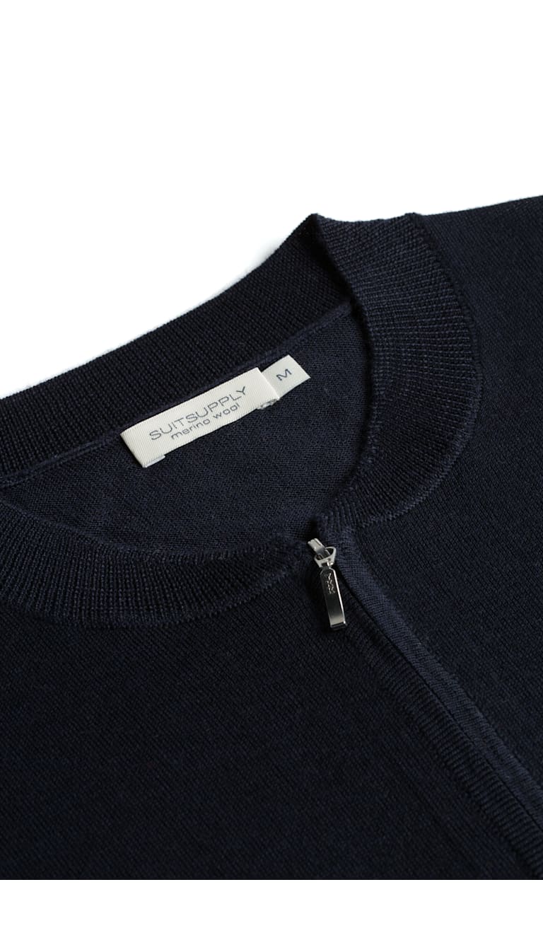 Navy Zip Sweater Sw805 | Suitsupply Online Store