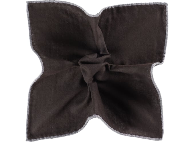 Brown Pocket Square Double Sided