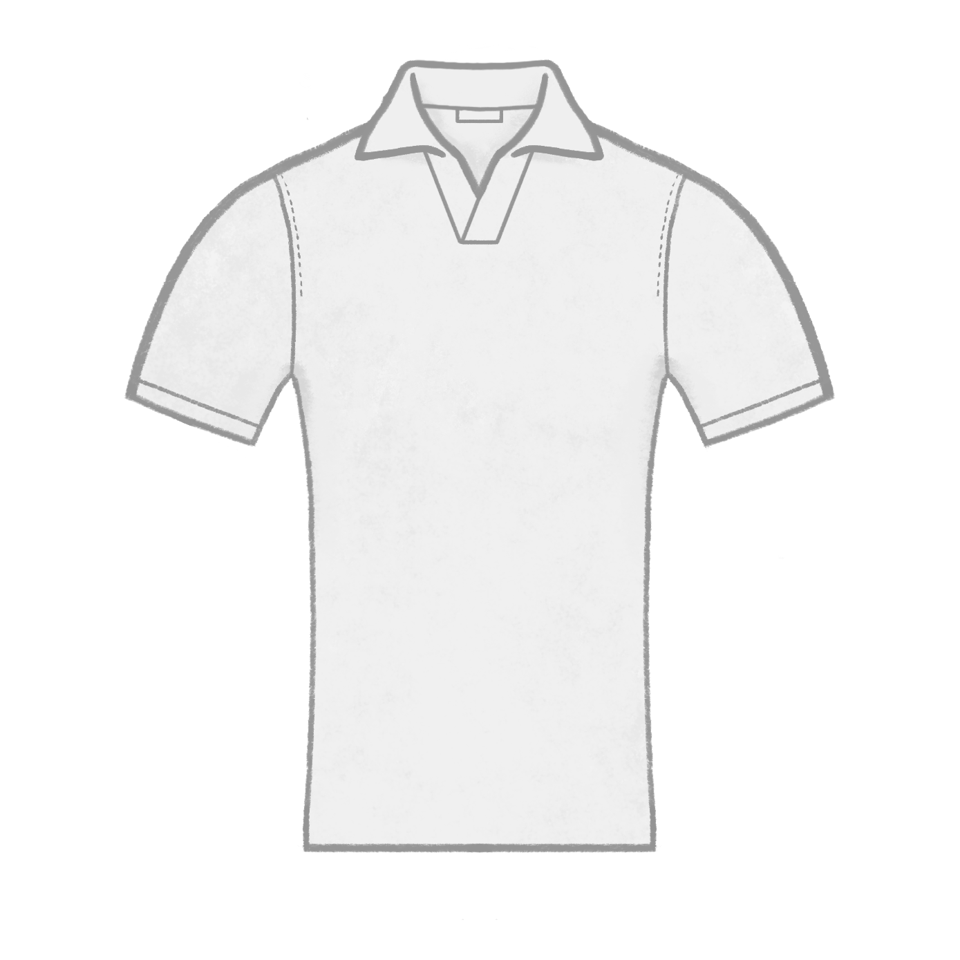 Off-White Ribbed Buttonless Polo Shirt in Californian Cotton & Mulberry  Silk