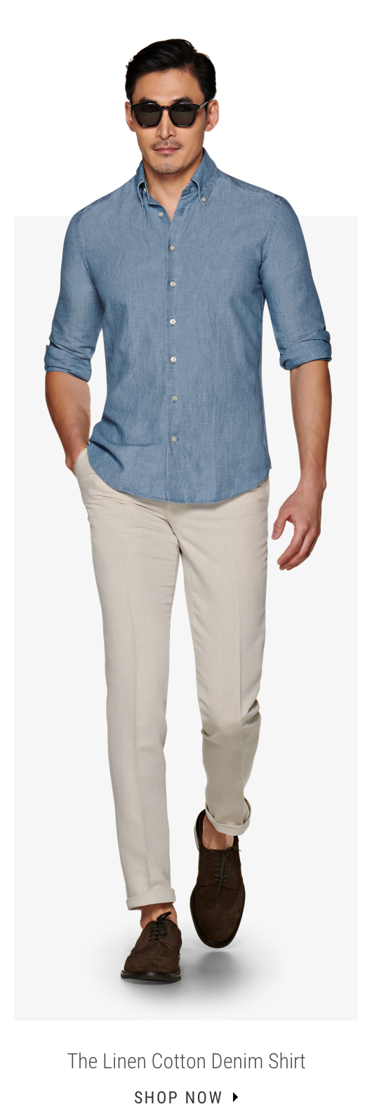 The Linen Cotton Denim Shirt | Shop Now