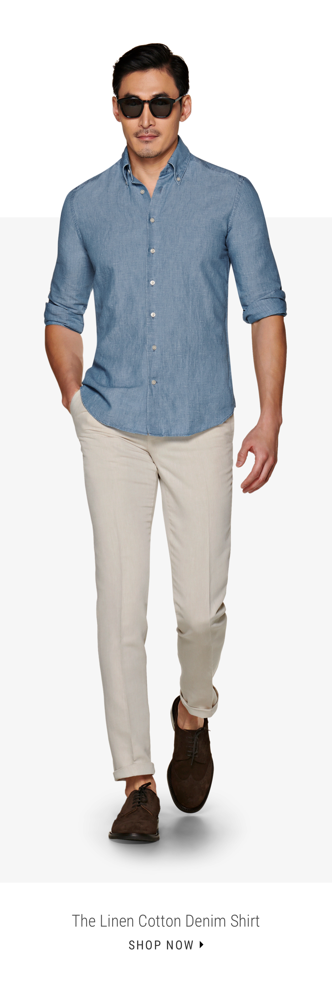 The Linen Cotton Denim Shirt | Shop Now