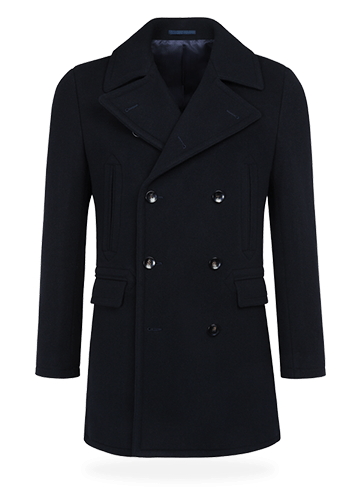 Navy Double Breasted Coat J520i | Suitsupply Online Store